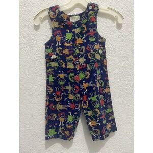 Vintage 70s Health Tex Stantogs Corduroy Overalls Baby 2T‎ USA Blue